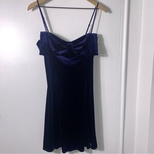 Emerald Sundae Royal Blue Velvet Bow  Dress Size XL #summer dress #casual #chic